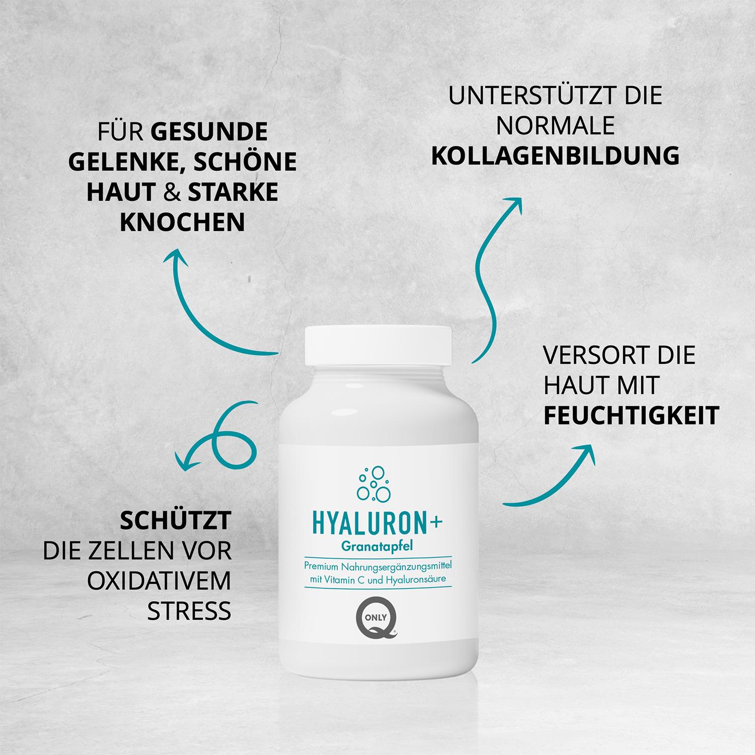 onlyQ Hyaluron + Granatapfel, 60 Stk. – Bild 2